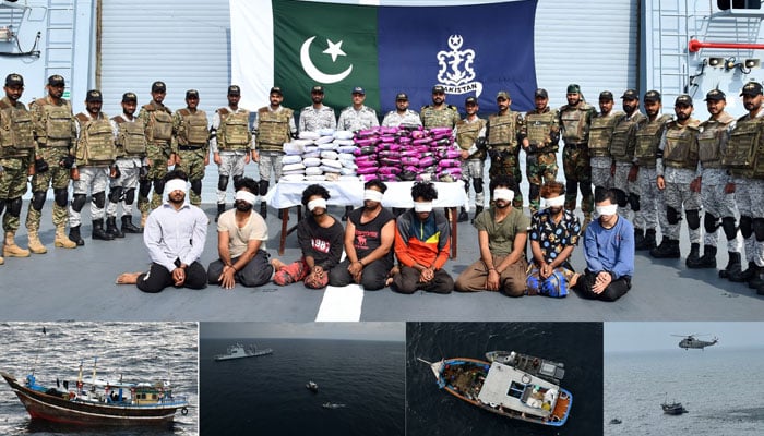 پاک بحریہ کا شمالی بحیرہ عرب میں بڑا آپریشن، 10 لاکھ ڈالر مالیت کی منشیات برآمد