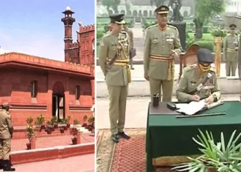 کور کمانڈر لاہور لیفٹیننٹ جنرل عامر رضا کی مزار اقبال پر حاضری، فاتحہ خوانی