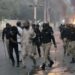 Karachi Protest Tear Gas Clash Near CM House Causes Traffic Jams Karachi protest near CM House tear gas traffic disruption 2025